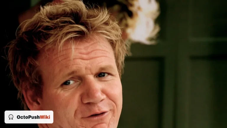 Chef Gordon Ramsay in his white chef jacket, featured in this Gordon Ramsay net worth guide