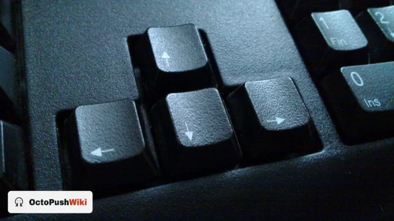 Close up of keyboard arrow keys used to steer the ball in the Slope game